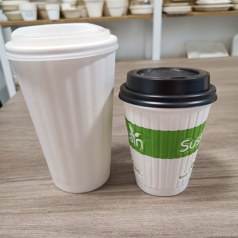 수성 코팅 양각 리플 커피 컵