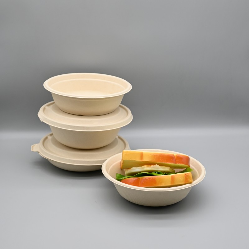 Sugarcane Bagasse 37oz 1100ml salad bowl