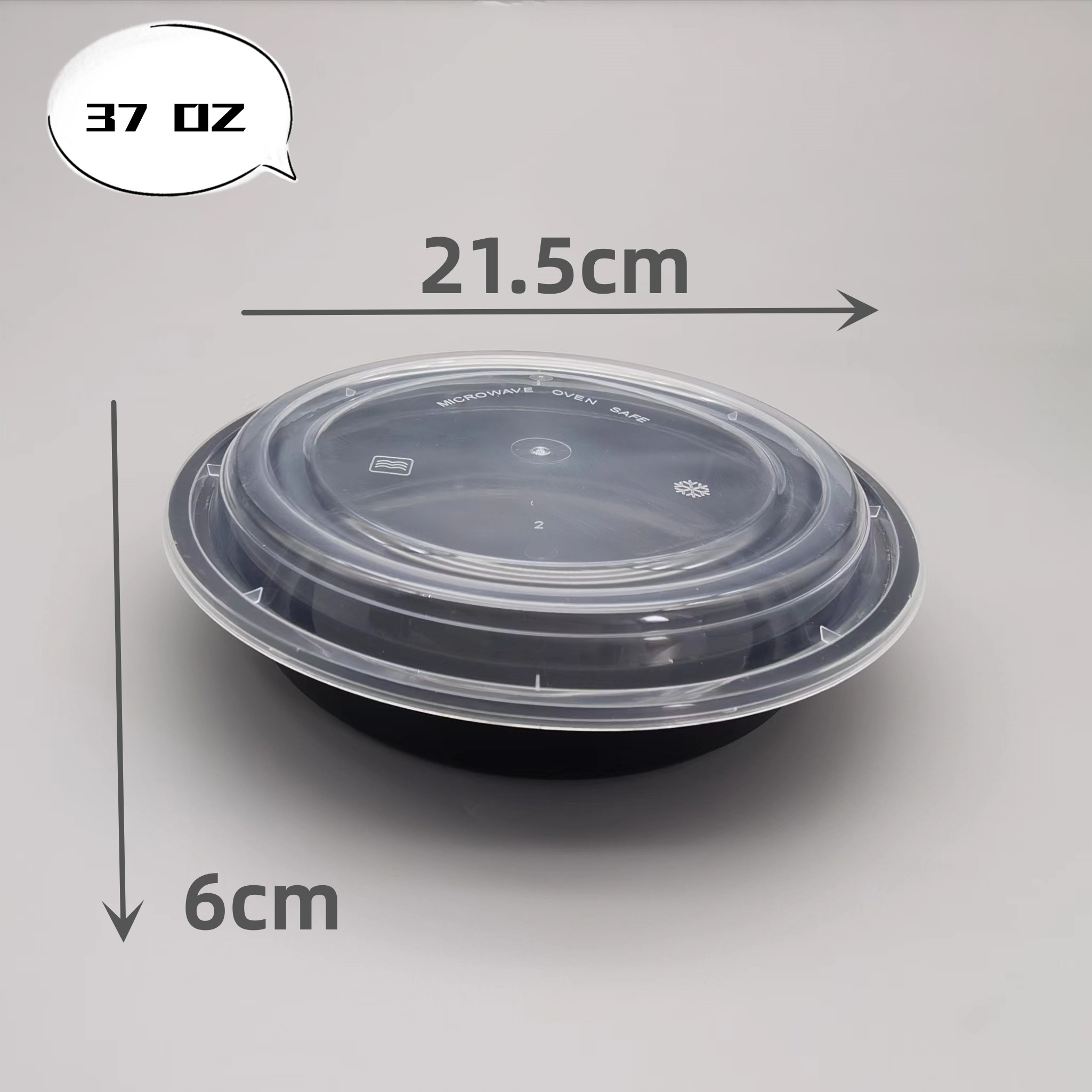 Microwaveable PP bowl, disposable for takeaway food and meal packaging.