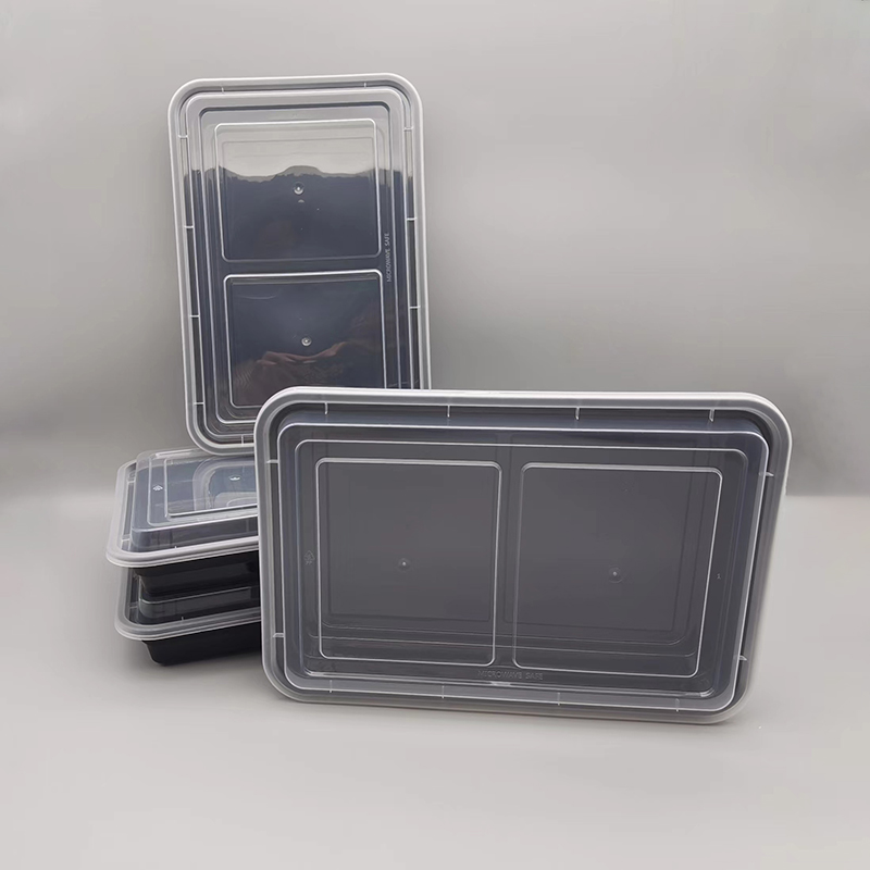 Microwaveable 50oz Black PP Food Containers