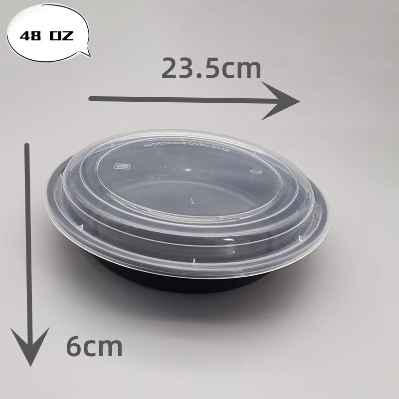 Microwaveable PP bowl, disposable for takeaway food and meal packaging.