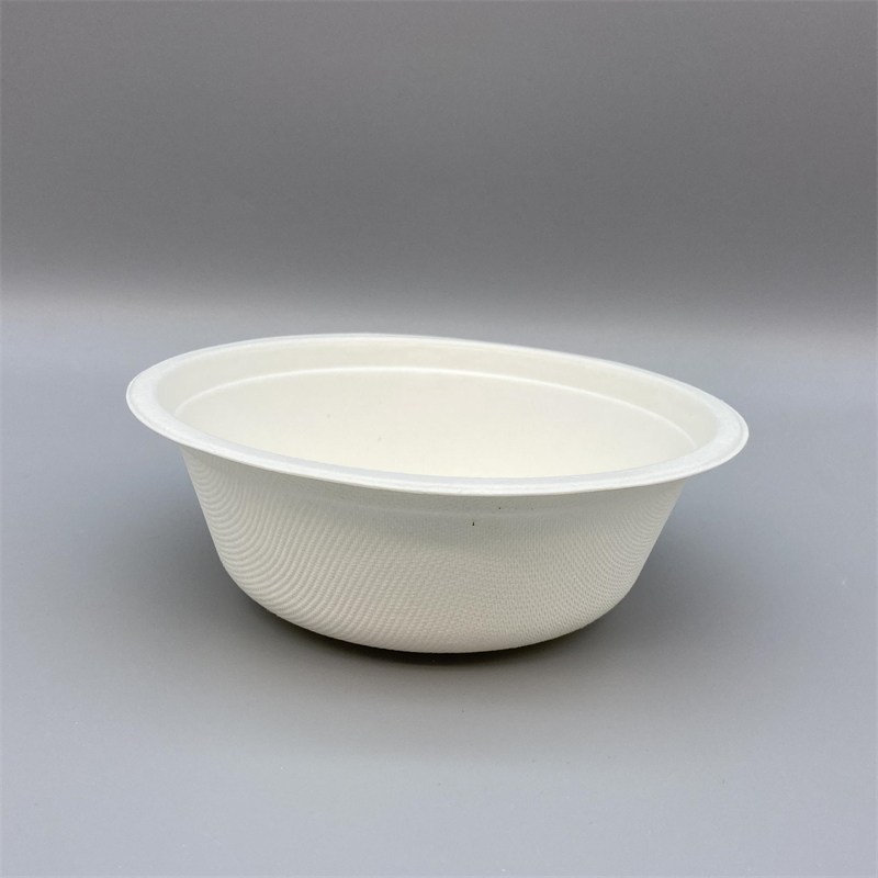 500ml Biodegradable Sugarcane Bagasse Round Bowls Unbleached