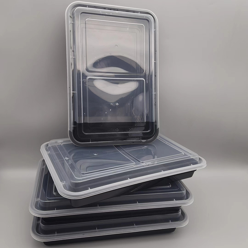 Plastic Black Disposable Lunch Box, For Utility Dishes, Packaging Type: Food