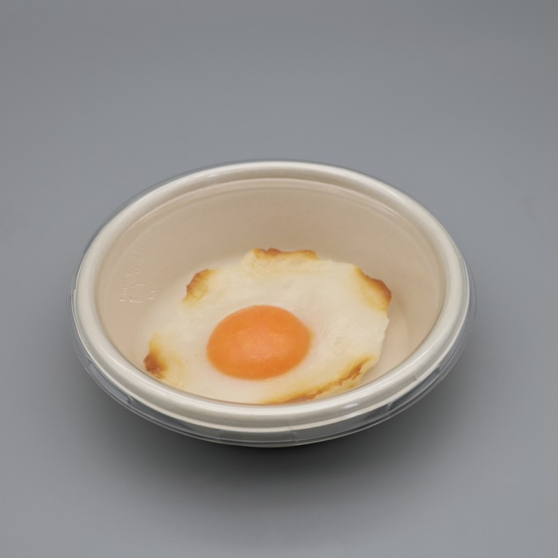 Sugarcane Bagasse Disposable Compostable Round Salad Bowl with Lid