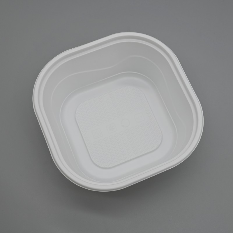 650ml PLA square salad bowl (2)
