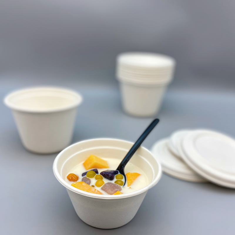 8.5oz Biodegradable Sugarcane Bagasse Soup Cup