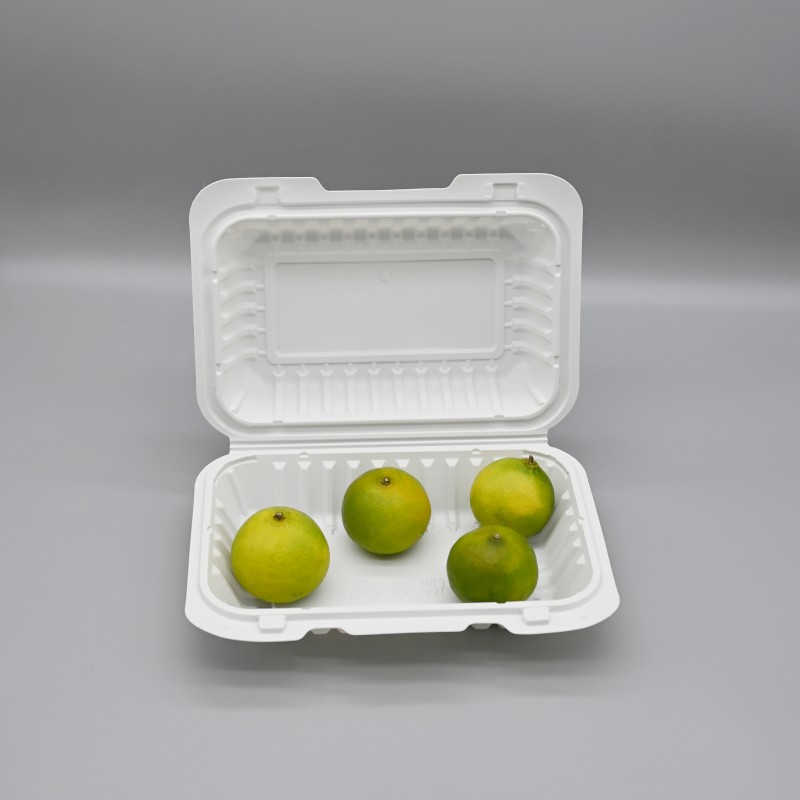 compostable eco-Friendly 9*6'' cornstarch takeaway fast food container