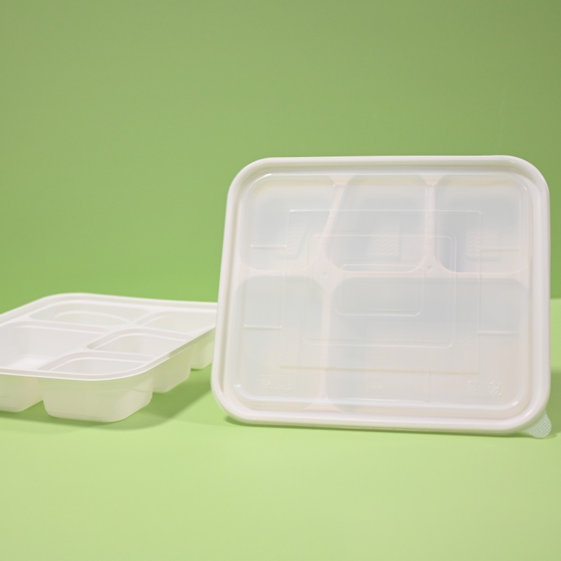 eco-friendly 5-Com | bio-clear Lid CPLA Lunch Box takeout container