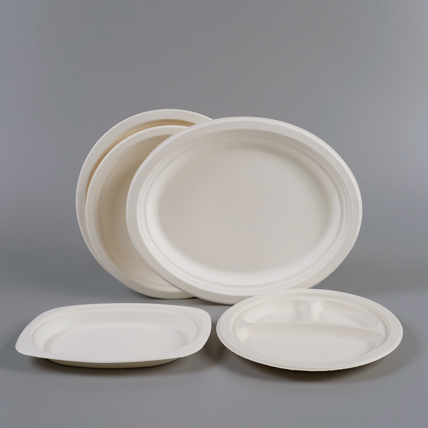Biodegradable 10 inch Sugarcane Bagasse Sugarcane Oval Plate