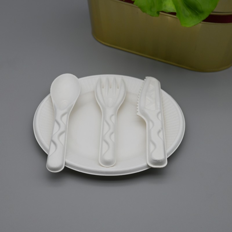 Eco-Friendly Bagasse Knife Fork Spoon Set
