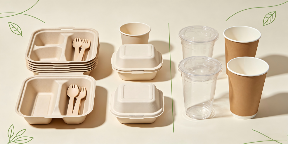Eco-Friendly Disposable Tableware: Bagasse, Cornstarch & Pulp Packaging