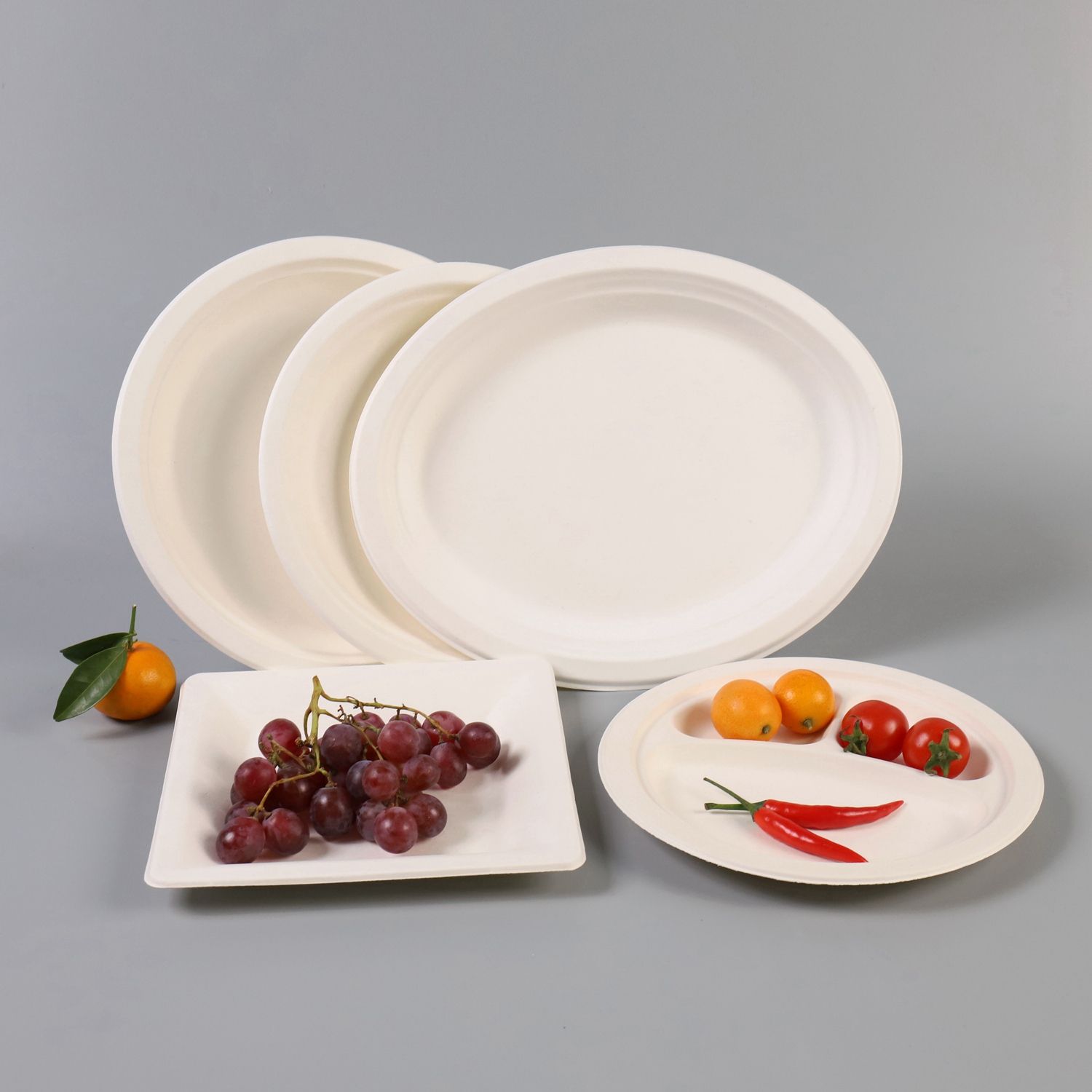 Sugarcane Bagasse Food Plates - Compostable 9" Round Plate