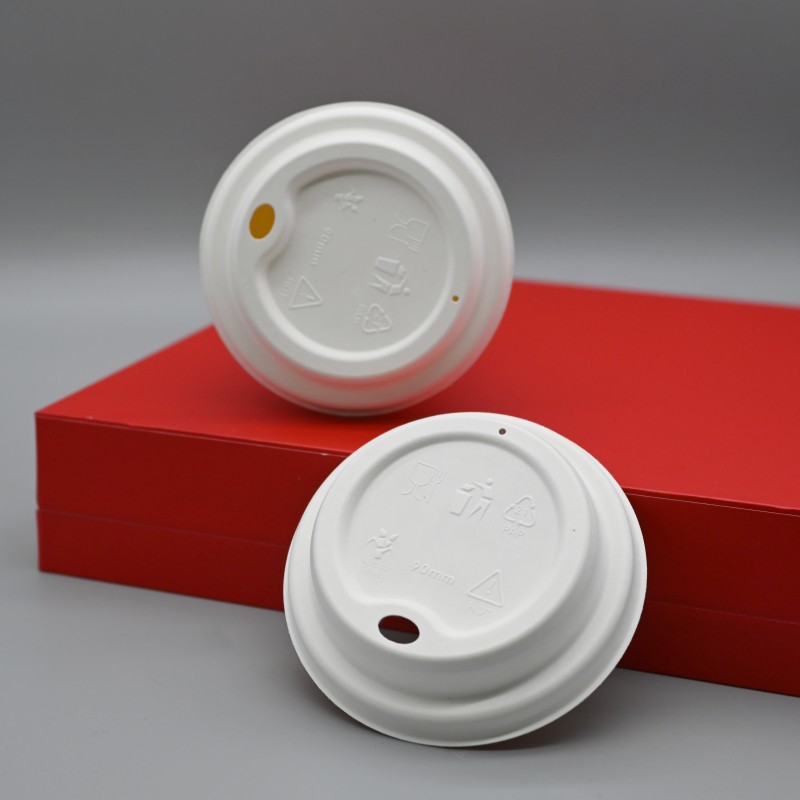 NEW Sugarcane bagasse 90mm Coffee Cup Lid compostable Biodegradable