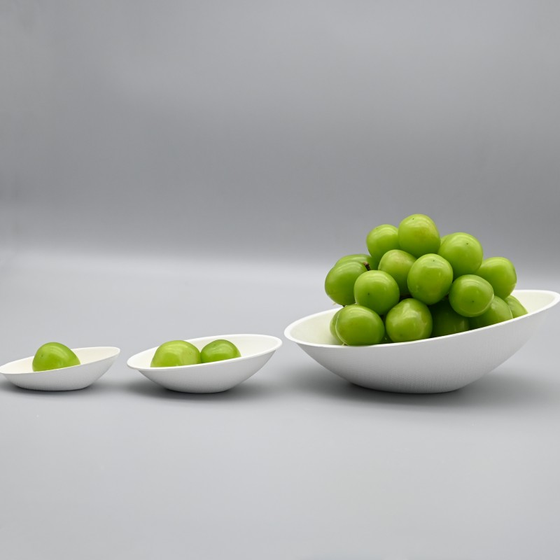 Disposable compostable bio sugarcane bagasse Egg shape food plate