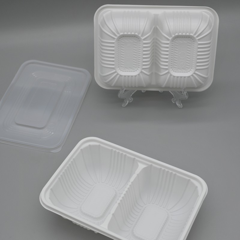 PLA 750ml 2coms Compostable Deli Container (2)