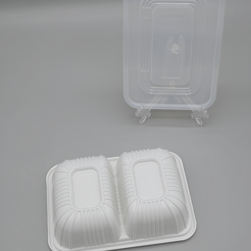 PLA 750ml 2coms Compostable Deli Container (4)