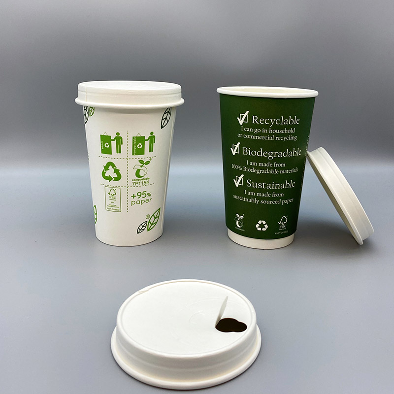 80mm & 90mm PLA paper lids, compostable for hot coffee and tea cups.