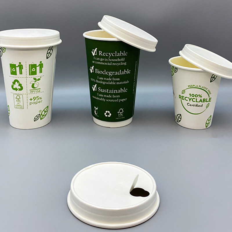 80mm & 90mm PLA paper lids, compostable for hot coffee and tea cups.