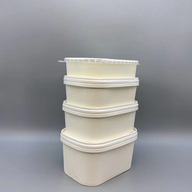 White Cardboard Square Paper Bowls