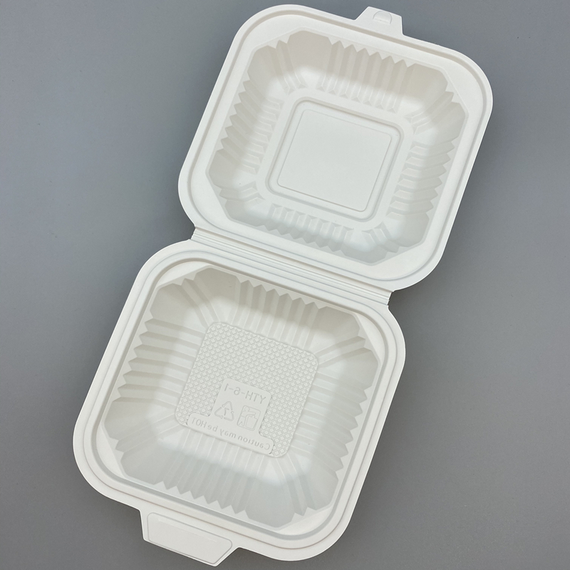 Cornstarch 9 inch 3 Compartment Food Packaging Custom Printed