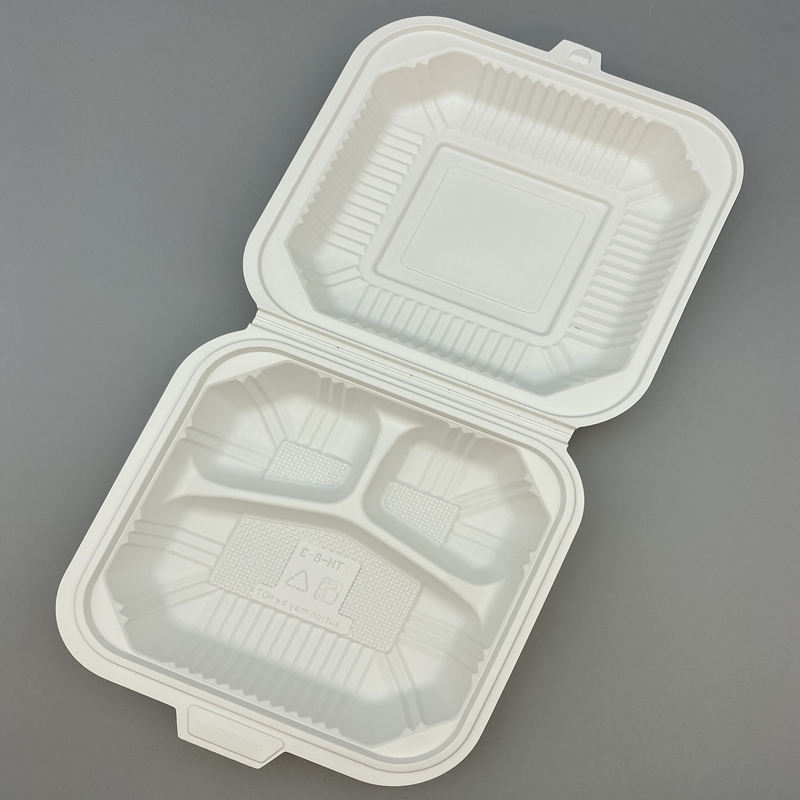 Bokon 300 Pcs 8 Inch 3 Compartment Take out Food Containers Cornstarch  Plastic Disposable Lunch Box …See more Bokon 300 Pcs 8 Inch 3 Compartment  Take