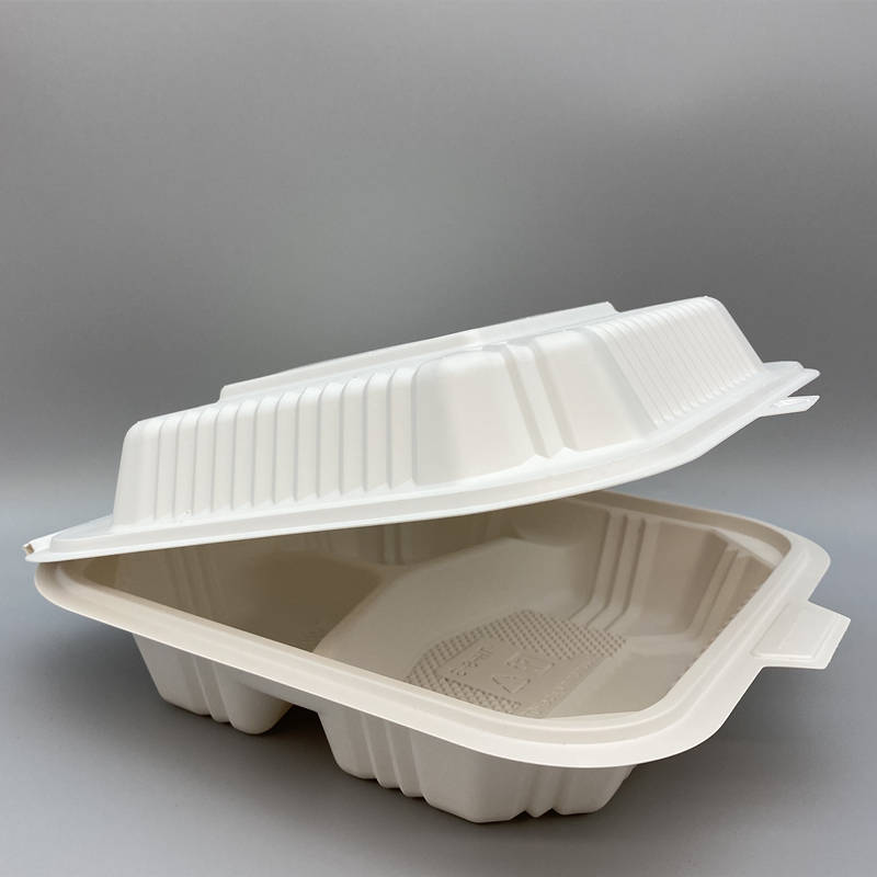 Disposable Biodegradable 8inch 3coms cornstarch box