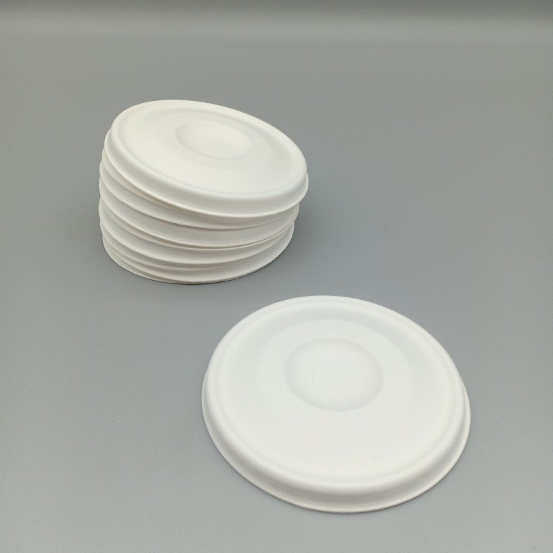 80mm bagasse flat lid