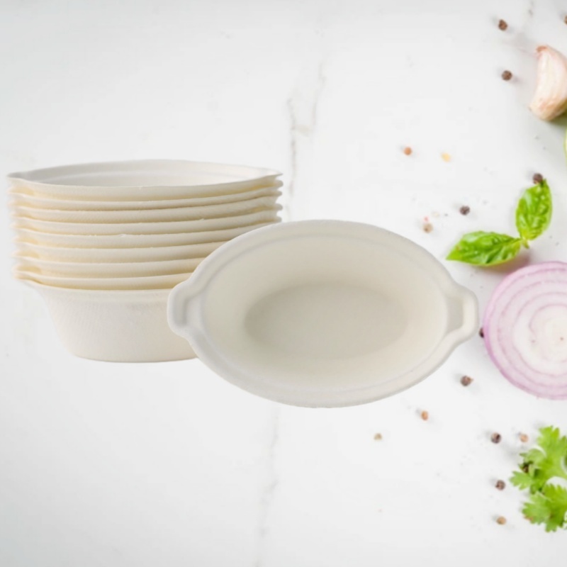 bagasse boat shape sauce dishes mini containers for tasting