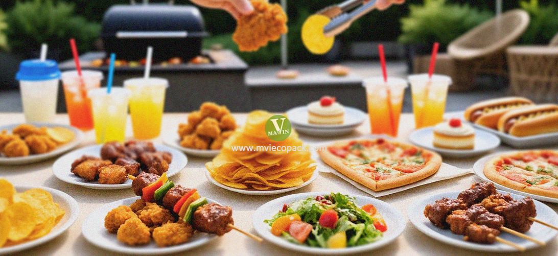 bagasse plate on party