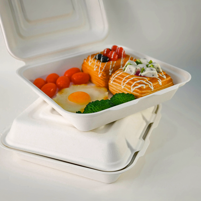 Grab 10 Inch Unbleached Bagasse /Sugarcane Lunch Box on Promo