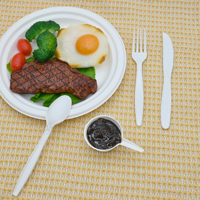 natural 7 cornstarch cutlery – disposable knife, fork & spoon