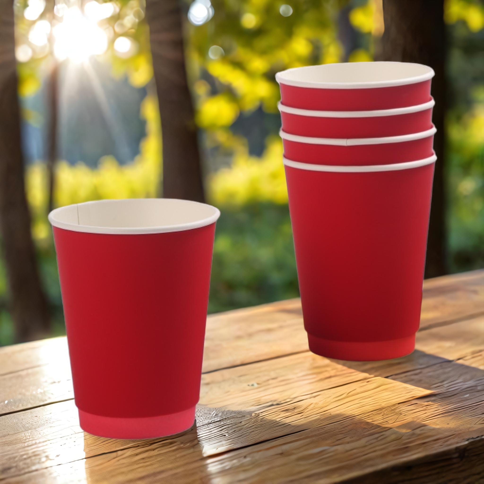 disposable red/black velvet double wall paper cup